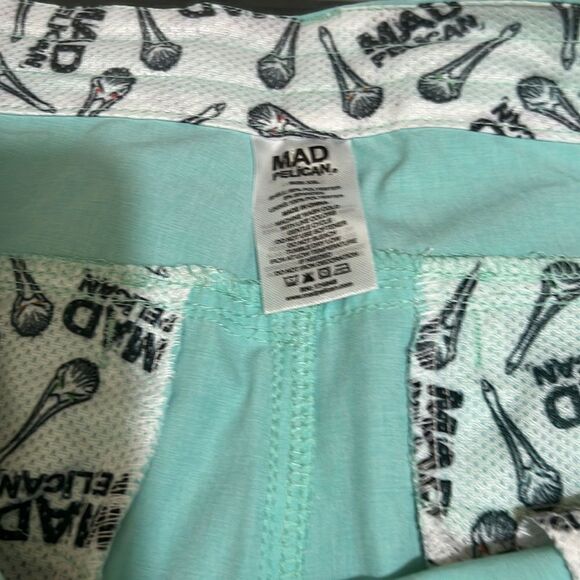 Mad Pelican men’s Donnie’s walking “You Wish” shorts pockets Aruba blue XXL NWT - Picture 4 of 4